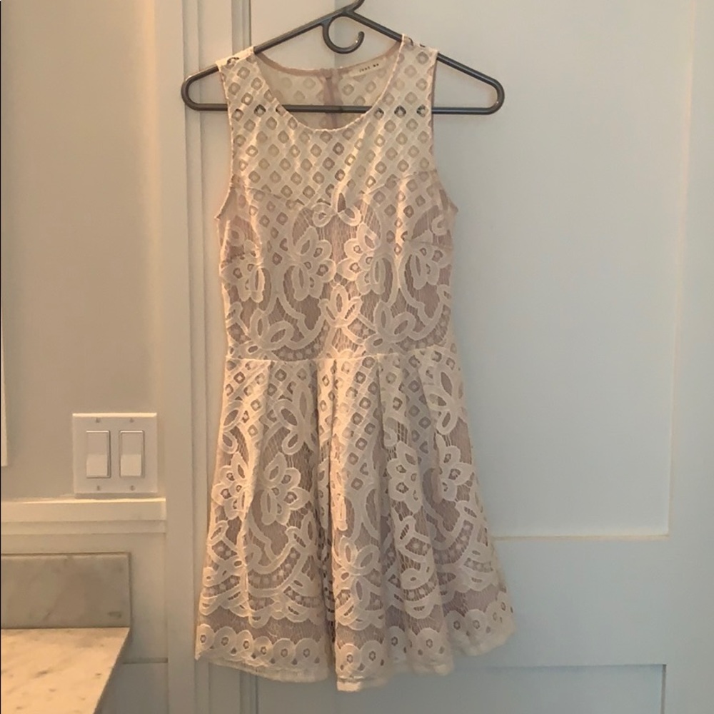 Beige lace dress